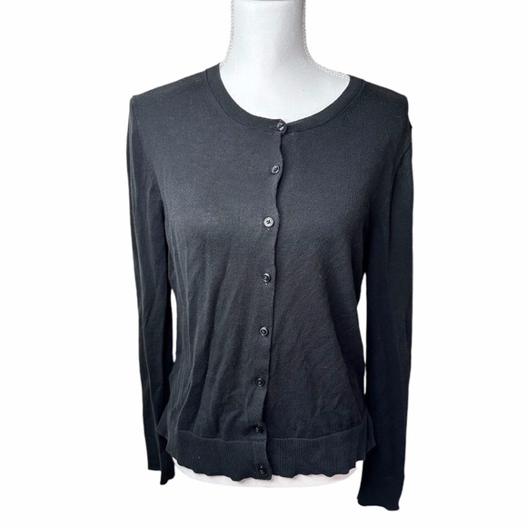 LOFT black button-down cardigan size medium - Picture 1 of 8